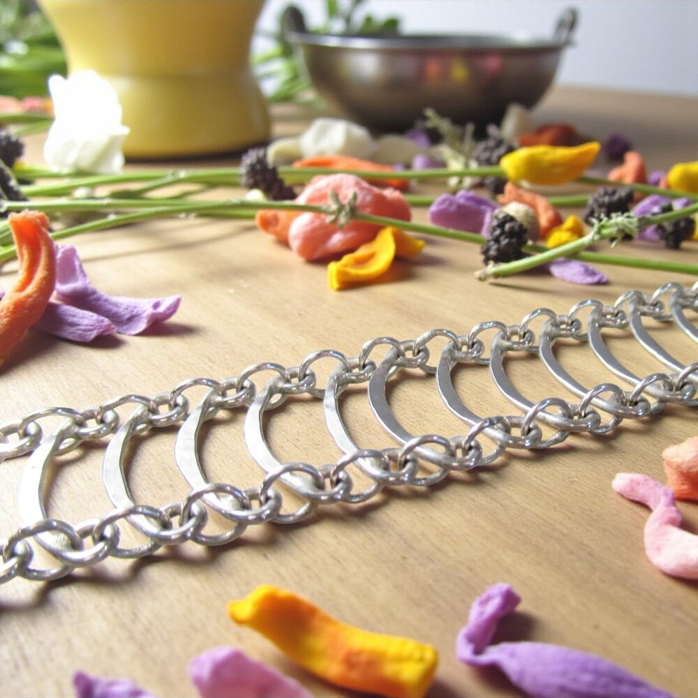 Sterling Silver Trellis Bracelet Artisan Chain